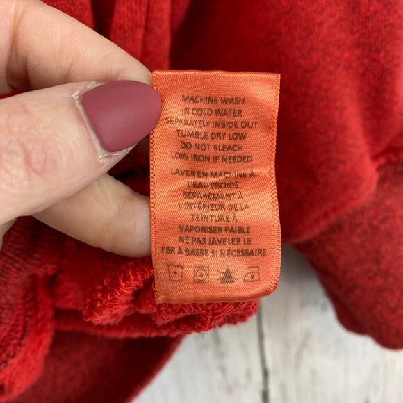 n:PHILANTHROPY Ventura Sweatshirt French Terry Cold Shoulder in Red Size Medium - Picture 9 of 10